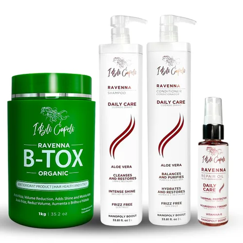 Vista 13 de I Belli Capelli Ravenna Kit - B-tox para cabello rubio + aceite reparador