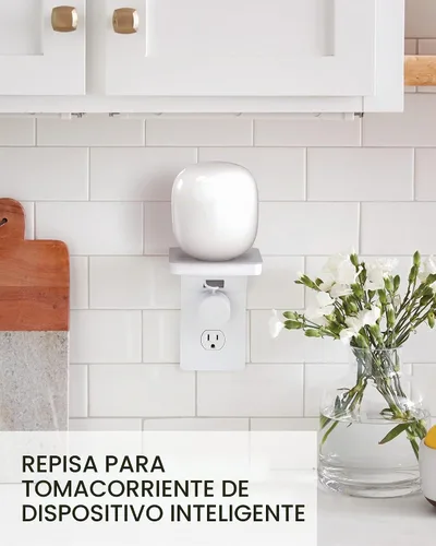 Vista 2 de Sanus Estante de salida para dispositivos pequeños hecho para Google en blanco y gris niebla. Capacidad para pequeños dispositivos electrónicos