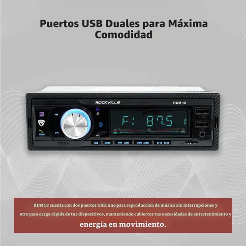 Vista 8 de Rockville RDM18 V2 in-Dash Coche Digital Medios Bluetooth AM/FM/MP3