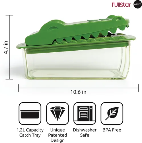 Vista 4 de fullstar NUEVO Fullstar X OTOTO Croc Chop Picador y Cortador de Verduras - Picador Multifuncional de Alimentos, Cortador de Cebolla de Cocodrilo