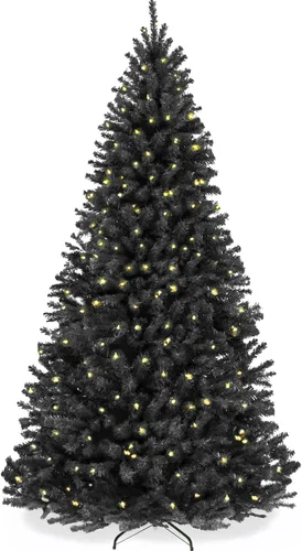 Vista 11 de Best Choice Products Árbol de Navidad de abeto azul preiluminado, decoración artificial con bisagras completas, 100 luces incandescentes blancas