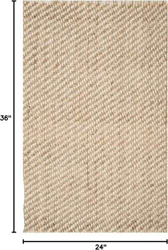 Vista 2 de SAFAVIEH Natural Fiber Collection - Alfombra decorativa de 2 x 3 pies, natural, hecha a mano, sisal sólido y yute, ideal para zonas de alto tráfico