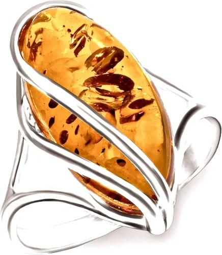 Vista 2 de Anillo de diseño de plata de ley Amber Collection