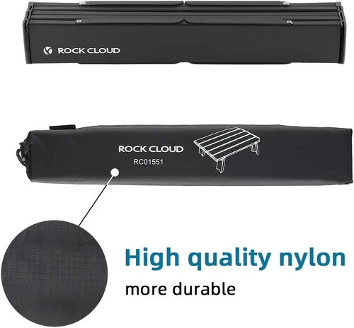 Vista 9 de Rock Cloud Mesa de Playa Plegable de Aluminio Ultraligera Ajustable en Altura, Mesa de Camping Portátil Mini