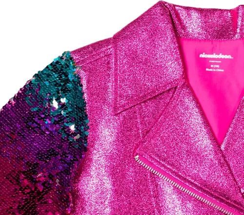 Vista 3 de JoJo Siwa Unicorn - Chaqueta bomberomoto con lentejuelas para niñas y niños grandes