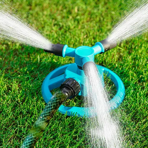Vista 2 de Rociadores para patio con temporizador ajustable para riego de jardín con rotación de 360 grados para césped y paisajes (A, A)