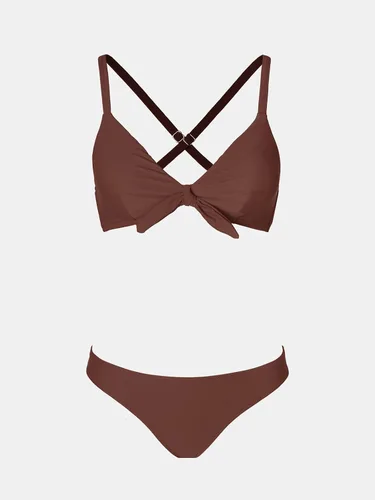 Vista 128 de CUPSHE - Conjunto de bikini de dos piezas para mujer, estampado floral y detalle de nudo de conejo