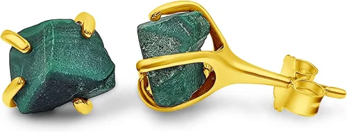 Vista 37 de Aretes de piedra preciosa natural en bruto con oro amarillo sobre plata de ley 925, 6 a 0.276 in, regalo de piedra de nacimiento de calidad genuina
