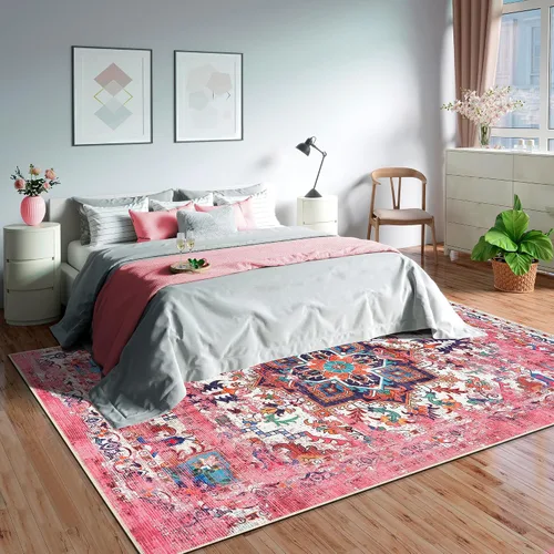 Vista 125 de GLN Rugs Traditional Collection - Alfombra de felpilla lavable a máquina, tradicional lavable, antideslizante, alfombra de felpilla de pelo corto