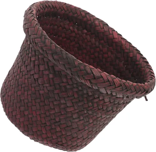 Vista 2 de NUOBESTY Cesta redonda de hierba marina: 5.5 x 7.1 pulgadas, cubierta de macetas tejidas, contenedores de macetas - Cesta de mimbre para plantas