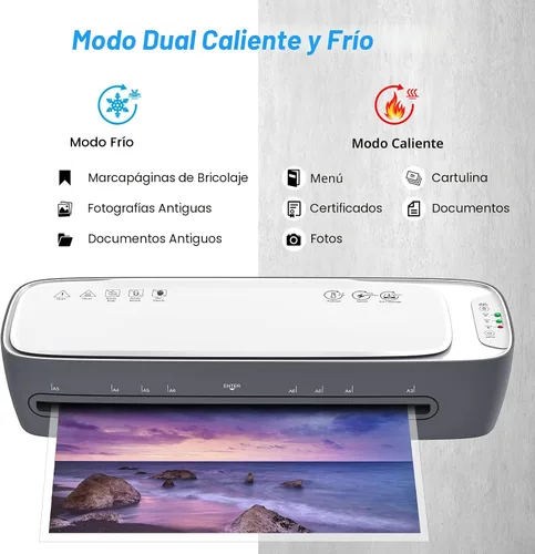 Vista 6 de Máquina Laminadora 13 Pulgadas de Laminación Térmica con Hojas Laminadoras 9 en 1, Máquina Laminadora de Escritorio de Oficina Portátil A3