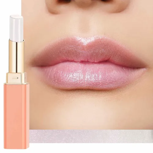 Vista 31 de Oulac Lápiz Labial Rosa Hidratante con Brillo - Lápiz Labial Hidratante Bálsamo Labial Tintado Brillante, Acabado Brillante Transparente Jugoso