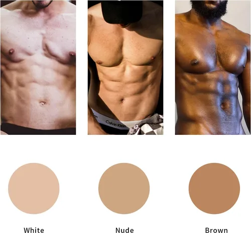 Vista 5 de KUMIHO Traje muscular de silicona realista, placa de pecho masculina de cuello alto, pecho falso de alta calidad para cosplay, Halloween, transgénero