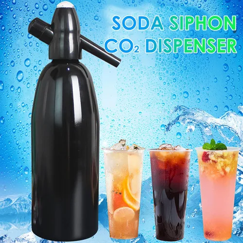 Vista 2 de Sifón de soda, máquina de agua carbonatada de 1 litro, máquina de refrescos, máquina portátil de agua con gas de aluminio para el hogar, bar, hacer