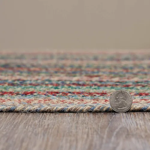 Vista 6 de VHC Brands Alfombra de yute multi medio círculo con almohadilla 19.5x36