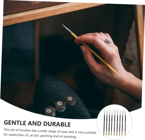 Vista 6 de NUOBESTY Juego de 9 pinceles de acuarela para pintura de detalles para arte en miniatura, bolígrafos de dibujo de acuarela profesionales