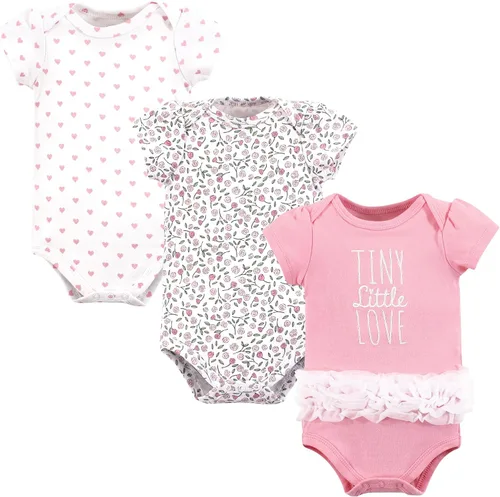 Vista 202 de Hudson Baby baby-girls Cotton Bodysuits 3-pack