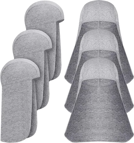 Vista 10 de Sintege 6 piezas de sombrero duro para protección solar con calavera, protector de cuello de secado rápido para mujeres y hombres