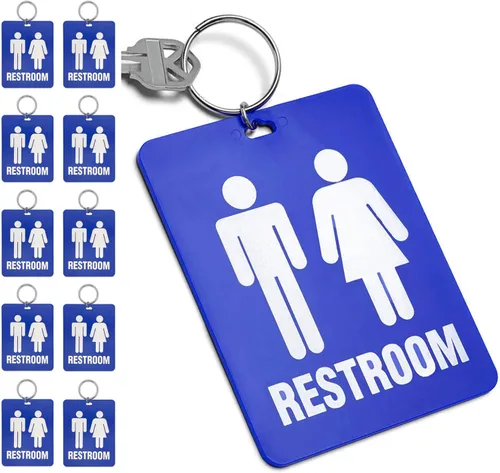 Vista 7 de Lucky Line - Etiqueta para llave de baño para hombre, plástico con llavero dividido para restaurante, oficina, gasolinera, 1 paquete (53101) grande
