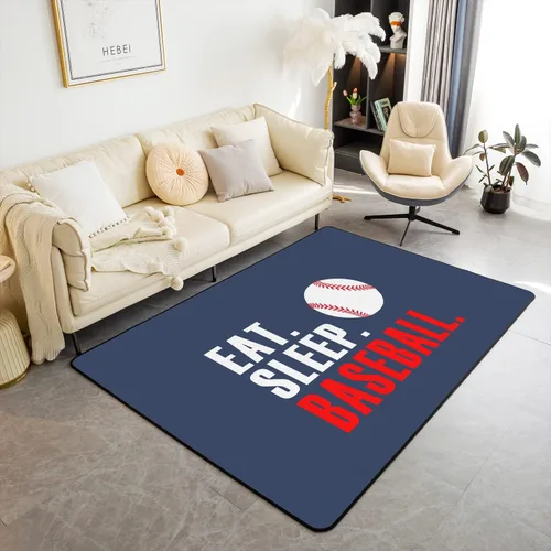 Vista 8 de Alfombra de rugby de 4 x 5 pies para sala de estar, para dormitorio, niños, niñas, mujeres, hombres, azul, para comer dormir, fútbol, decoración