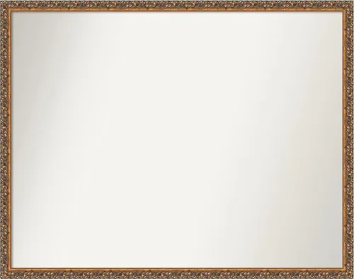 Vista 151 de Amanti Art Espejo de baño de bronce para sobre fregadero, 29 x 19 pulgadas, espejo rectangular de bronce antiguo, marco de madera tradicional