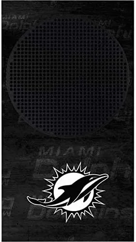 Vista 2 de Skinit Decal Gaming Skin Compatible with Xbox Series S Console - Officially Licensed NFL Miami Dolphins Black & White Design
