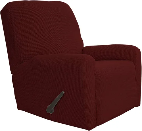 Vista 45 de Easy-Going Funda Elástica para Sofá Reclinable Cobertor de Sofá 4 Piezas Protector de Muebles Sofá Suave con Fondo Elástico Poliéster Spandex Tela