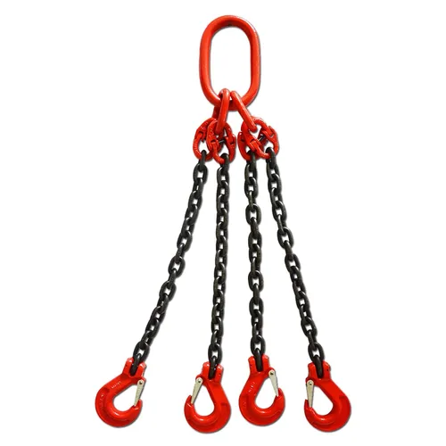 Vista 7 de Cadena de elevación industrial de 1.5 m de alta resistencia, capacidad de 2 toneladas, 6 mm de espesor, con doble pata y ganchos de eslinga