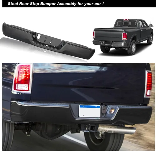 Vista 3 de JSBOYAT [Agujero sin sensor y tipo de escape no dual] Reemplazo del conjunto de parachoques trasero de una pieza para Dodge Ram 1500/2010 2011 2012