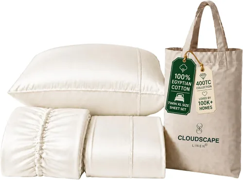 Vista 80 de CLOUDSCAPE LINEN Sábanas de cama individuales de lujo 100% algodón egipcio 01. blanco