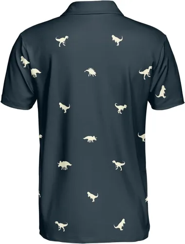Vista 2 de Lalohu Camisas polo hawaianas para hombre, camisa hawaiana de tucán, camisas de golf salvajes para hombres, divertidas camisas de golf tropicales