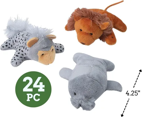 Vista 2 de Fun Express Juego de 25 piezas de animales de peluche de mini zoológico – Juguetes – Peluches – Zoológico y Safari de peluche – Suministros