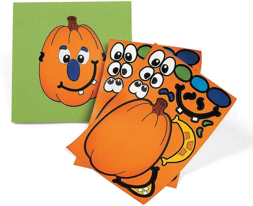 Vista 2 de Juego de 24 hojas (2 docenas) de pegatinas para hacer una calabaza