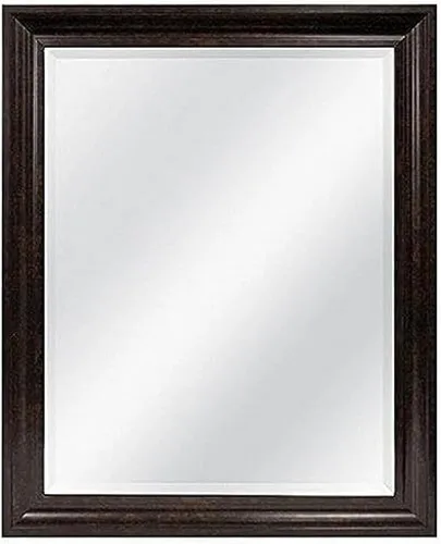 Vista 10 de MCS Simplicity - Espejo de pared grande de 21.5x25.5 pulgadas, espejo negro con detalle biselado, espejo para colgar en pared vertical u horizontal