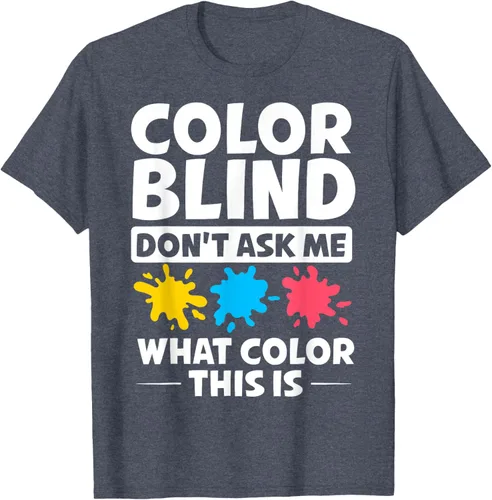 Vista 25 de Color Blind Camiseta Test Funny Glasses Visions, Negro