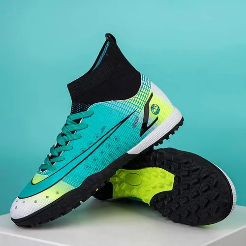 Vista 5 de Liuliuroupp Tacos de fútbol para hombre, zapatos de fútbol profesionales para interioresexteriorescompeticionesentrenamientoatléticos para niños