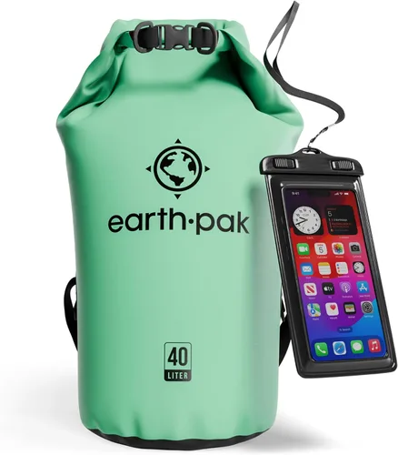 Vista 35 de Earth Pak Bolsa Seca Impermeable - Mochila Impermeable de Cierre Enrollable Superior Mantiene el Equipo Seco para Kayak con Funda Impermeable
