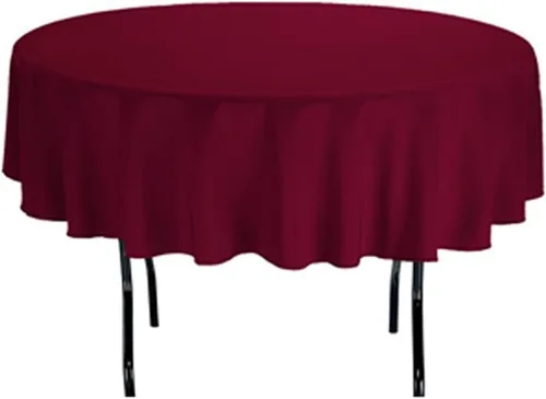 Vista 4 de TEKTRUM Mantel redondo de poliéster de 70 pulgadas, tejido grueso, resistente, duradero, color negro