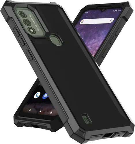 Vista 7 de Ailiber - Funda para Wiko Voix, doble capa, protector de pantalla, color negro Air-Guard Corners, Shockproof Flexible TPU Bumper, Slim Hard Back