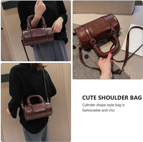 Vista 8 de ValiCLUD - Bolsa de moda para bolso retro con forma de cilindro Burdeos 482
