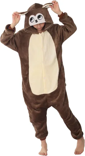 Vista 8 de Disfraz de franela para niños, disfraz de Halloween, Pascua, animales, cosplay para niñas y niños, una pieza
