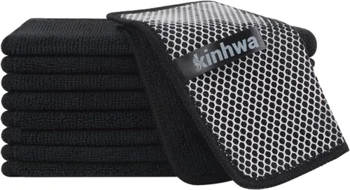 Vista 33 de KinHwa Paños de cocina para platos, paños de microfibra absorbentes de secado rápido, trapos de cocina con lado de limpieza de poliéster, ideal