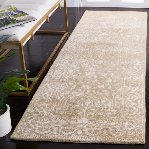 Vista 8 de SAFAVIEH Silk Road Collection SKR213G - Alfombra decorativa de lana tradicional hecha a mano, 2 x 3 pies, color granate y marfil
