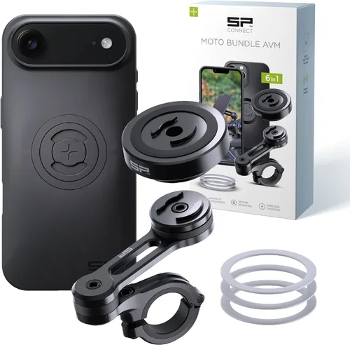 Vista 22 de SP CONNECT Moto Bundle II con módulo antivibraciones SPC+ Compatible con iPhone 11 Pro/XS/X Soporte de teléfono para motocicleta Soporte