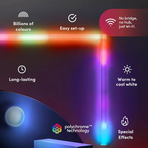 Vista 3 de Barra de luz inteligente LIFX Beam, kit de 6 piezas (L3BEAMKITUS), multicolor, 6 unidades, 33 vatios