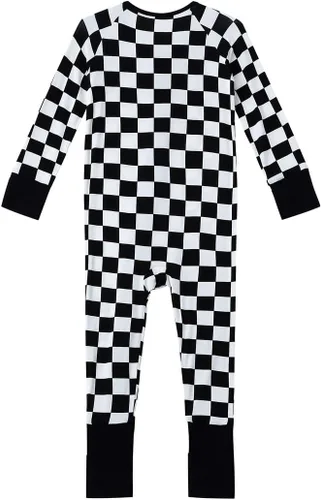 Vista 2 de Pijama de viscosa de bambú para bebés, niños y niñas, sin pies, con cremallera, ropa de dormir y jugar, mameluco de una pieza