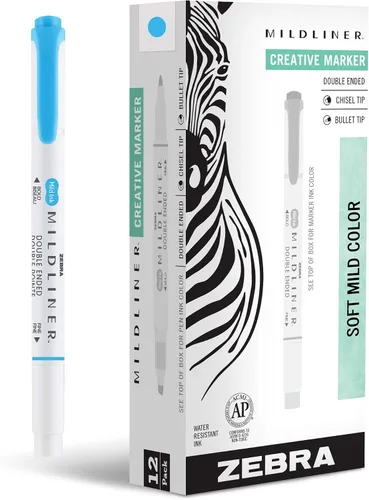 Vista 15 de Zebra Pen Mildliner - Resaltadores de doble punta, puntas anchas y finas, ideales para resaltar la Biblia, sin sangrado, suministros escolares