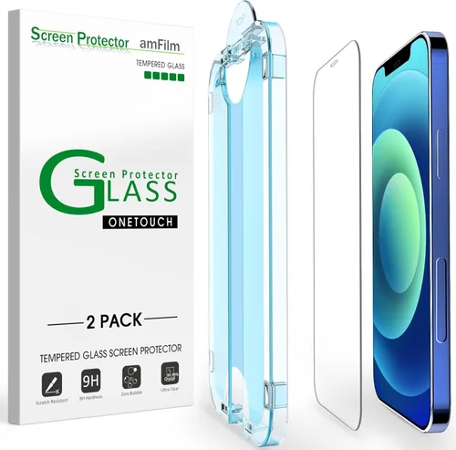 Vista 13 de amFilm OneTouch Protector de pantalla de vidrio para iPhone 11 Pro (5.8 pulgadas) con kit de fácil instalación, vidrio templado, paquete de 2