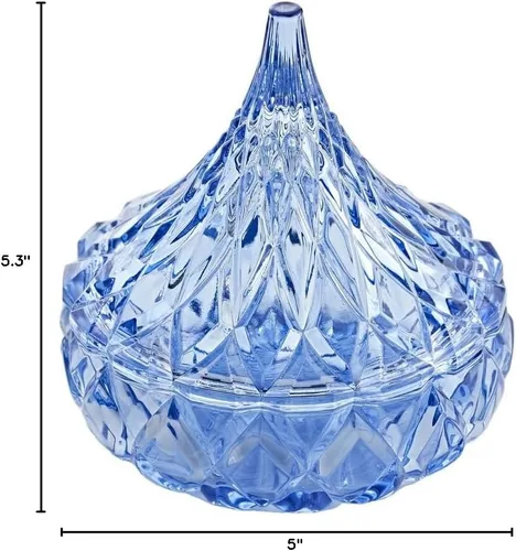 Vista 3 de Godinger Blue Glass Hershey Kiss - Plato de dulces - Una delicia dulce y elegante