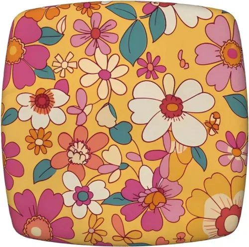 Vista 22 de Fundas de asiento cuadradas para silla de comedor con girasoles azules vintage, de 16.9 pulgadas, dos piezas, funda de cojín elástica ajustable
